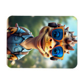 Magnet Flexible Dinosaure Extérieur Portant Un Casque| Carte (Horizontal)
