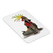 Magnet Flexible Dinosaure Hadrosaurus Habillé Comme Un Punk. (Côté Droit)