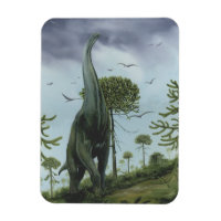 Dinosaures Vintage, Sauroposeidon avec des oiseaux
