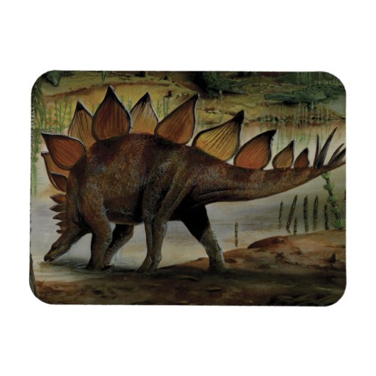 Magnet Flexible Dinosaures vintages, Stegosaurus, Queue avec Spike (Horizontal)