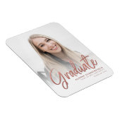 Magnet Flexible Diplôme 2025 Rose Gold Photo Faire-part (Côté Droit)