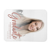 Magnet Flexible Diplôme 2025 Rose Gold Photo Faire-part (Horizontal)