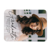 Magnet Flexible Diplômé moderne noir Script photo graduation (Horizontal)