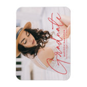 Magnet Flexible Diplômé moderne Red Script Photo Graduate (Vertical)