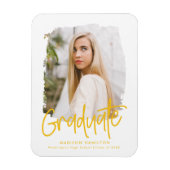 Magnet Flexible Diplôme photo de script jaune preppy (Vertical)
