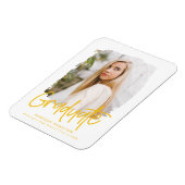 Magnet Flexible Diplôme photo de script jaune preppy (Côté Gauche)