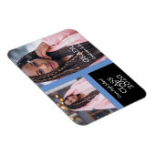 Magnet Flexible Diplômé Simple Deux Photos Graduation en Bleu (Côté Droit)