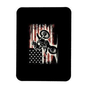 Magnet Flexible Dirt Bike American Flag Motocross Biker Vintage US