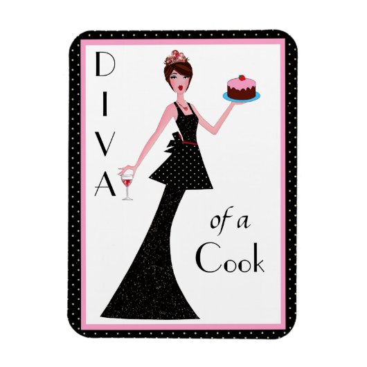 Magnet Flexible "Diva of a Cook" (Vertical)