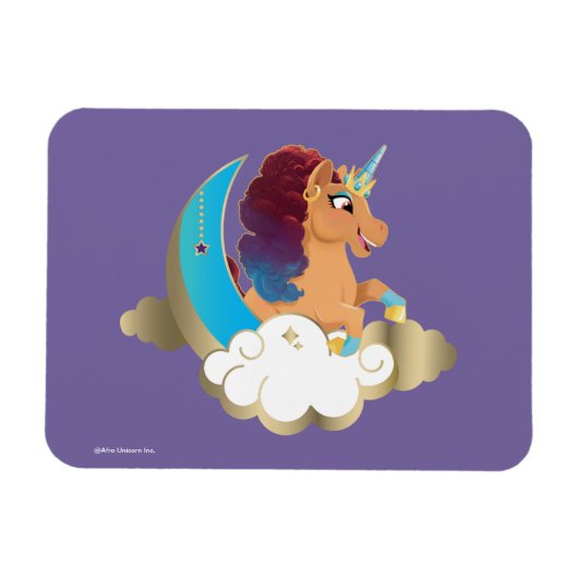 Magnet Flexible Divine la licorne | Lune et nuages (Horizontal)