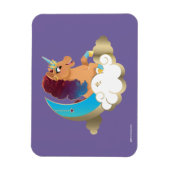 Magnet Flexible Divine la licorne | Lune et nuages (Vertical)