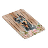 Magnet Flexible Doberman & Fleurs à l'aquarelle (Côté Droit)