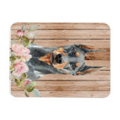 Magnet Flexible Doberman & Fleurs à l'aquarelle (Horizontal)