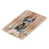 Magnet Flexible Doberman & Fleurs à l'aquarelle (Côté Gauche)