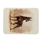 Magnet Flexible Dobermann Pinscher marron rouille rouge (Horizontal)