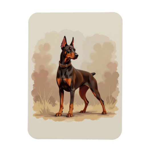 Magnet Flexible Dobermann Pinscher marron rouille rouge (Vertical)