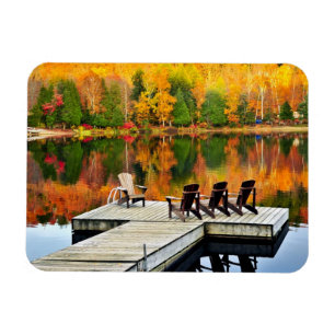 Magnet Flexible Dock En Bois Sur Le Lac D'Automne