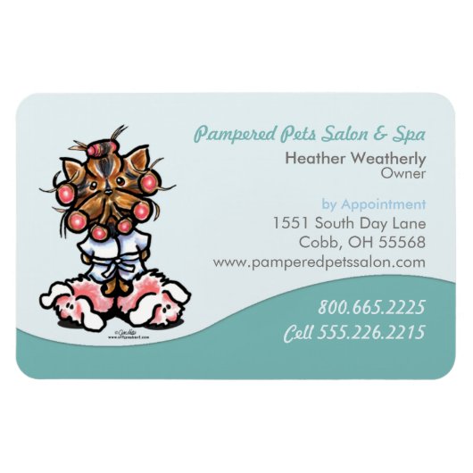 Magnet Flexible Dog Groomer Pet Spa Business Seafoam (Horizontal)