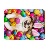 Magnet Flexible Dog Laying on Easter Eggs (Horizontal)