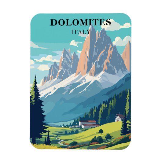 Magnet Flexible Dolomites Italie Montagnes Voyage (Vertical)