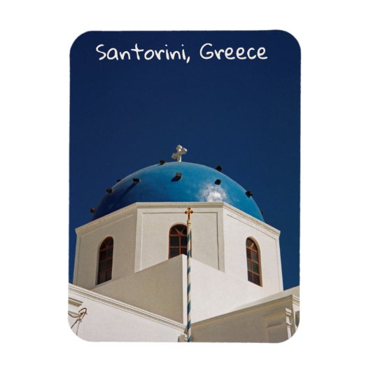 Magnet Flexible Dôme bleu, Santorin, Grèce (Vertical)