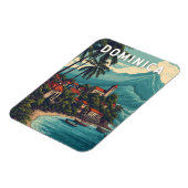 Magnet Flexible Dominica Illustration Travel Art Vintage (Côté Gauche)