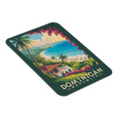 Magnet Flexible Dominican Republic Beach Illustration Travel Art (Côté Droit)