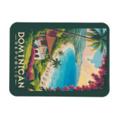 Magnet Flexible Dominican Republic Beach Illustration Travel Art (Horizontal)