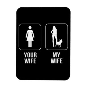 Magnet Flexible Don de chien   Votre Femme - My Wife French Bulldo
