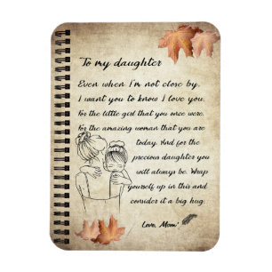Magnet Flexible Don de fille   Lettre À Ma Fille De Maman