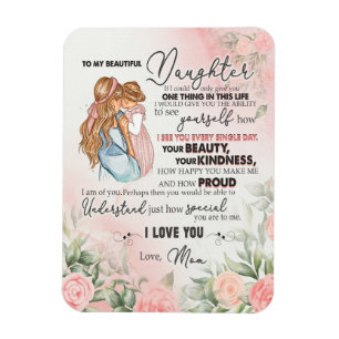 Magnet Flexible Don de fille   Lettre À Ma Fille De Maman