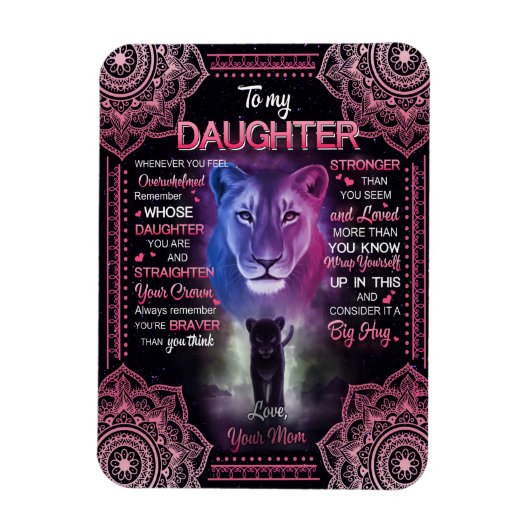 Magnet Flexible Don de fille | Lettre À Ma Fille De Maman (Vertical)