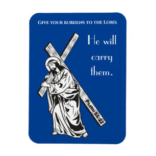 Magnet Flexible Donnez vos fardeaux au Seigneur Bible Verse