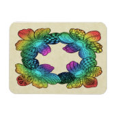 Magnet Flexible Doodle à fleurs arc-en-ciel (Horizontal)