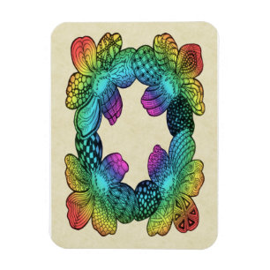 Magnet Flexible Doodle à fleurs arc-en-ciel