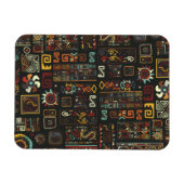 Magnet Flexible Doodle africain géométrique vintage noir (Horizontal)