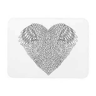 Magnet Flexible Doodle de coeur ailé