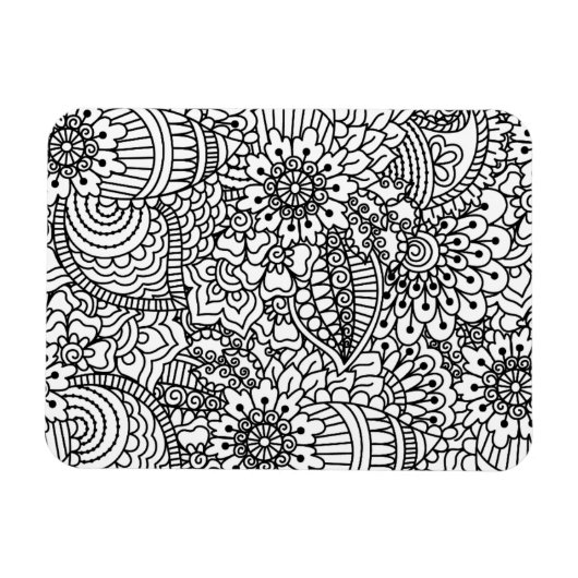 Magnet Flexible Doodle de fleurs (Horizontal)