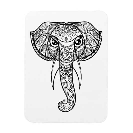 Magnet Flexible Doodle de tête d'éléphant (Vertical)