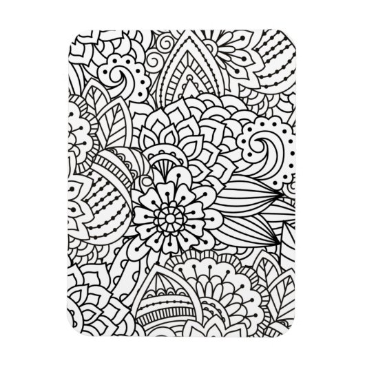 Magnet Flexible Doodle design de fleurs (Vertical)