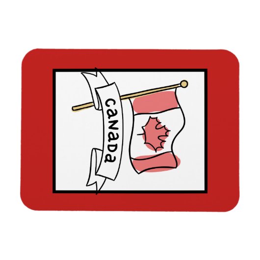 Magnet Flexible Doodle drapeau du Canada (Horizontal)