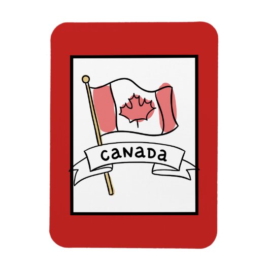 Magnet Flexible Doodle drapeau du Canada (Vertical)