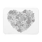 Magnet Flexible Doodle du coeur floral (Horizontal)