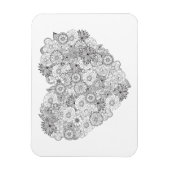 Magnet Flexible Doodle du coeur floral (Vertical)