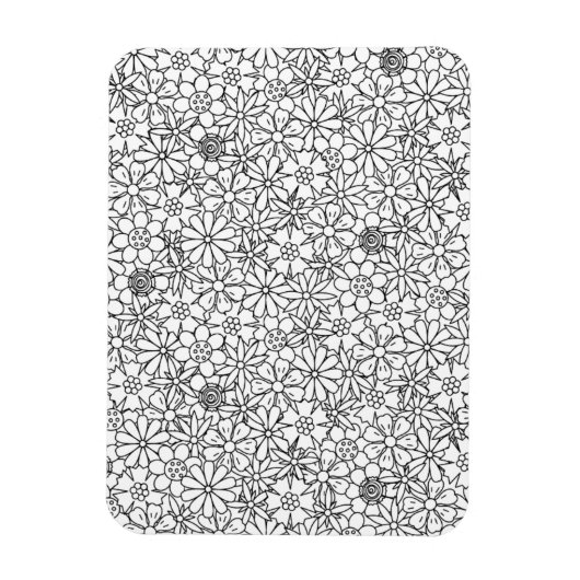 Magnet Flexible Doodle floral (Vertical)