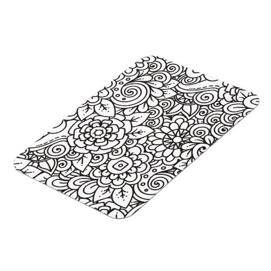 Magnet Flexible Doodle Floral Retro (Côté Gauche)