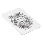 Magnet Flexible Doodle Lion Et Fleurs (Côté Droit)