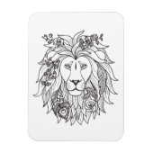 Magnet Flexible Doodle Lion Et Fleurs (Vertical)
