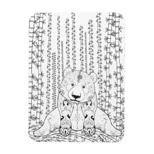 Magnet Flexible Doodle Panda Bambou (Vertical)