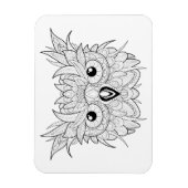 Magnet Flexible Doodle Portrait de chouette (Vertical)